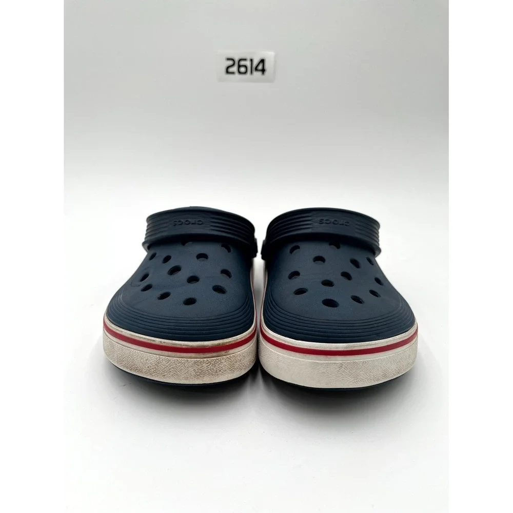 Crocs Off Court Kids Size 3 Sport Clog Blue White Round Toe Casual Slip On Shoes